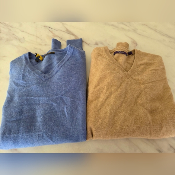Club Room Estate Cashmere Mens V Neck Sweaters - Picture 2 of 9